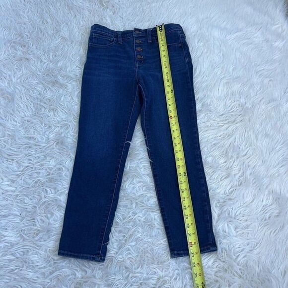 Madewell 10" High Waist Cotton Stretch Denim Skinny Jeans Button Front Size 27 - Picture 4 of 10